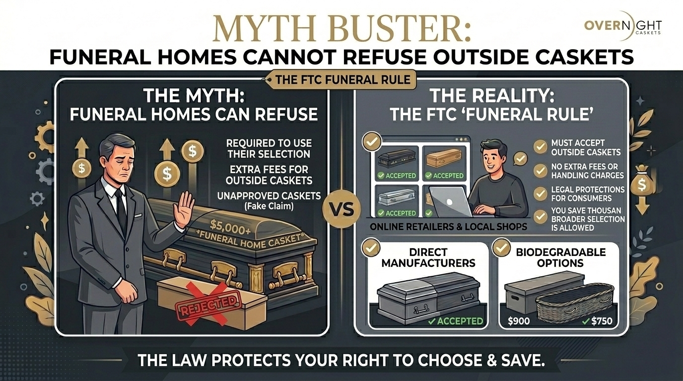 Myth Buster: Funeral Homes Cannot Refuse Outside Caskets